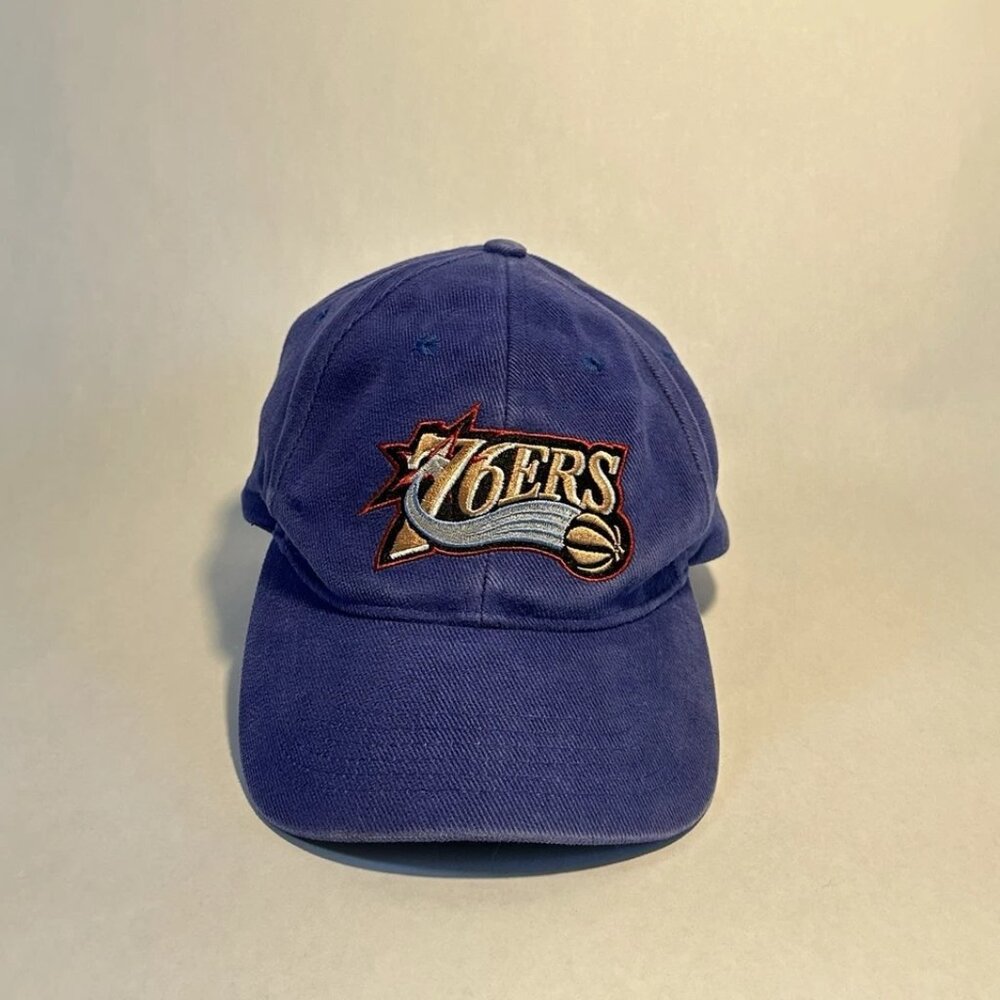 Ampro Philadelphia 76ers Blue Baseball Hat NBA Basketball Strapback Adjustable